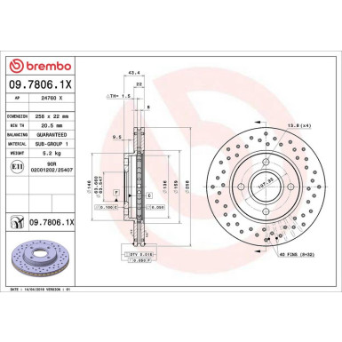 Brembo Bremsscheibe XTRA LINE - Xtra 09.7806.1X