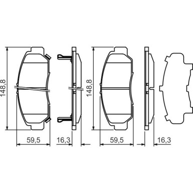 0 986 424 722 Bremsbelagsatz, Scheibenbremse