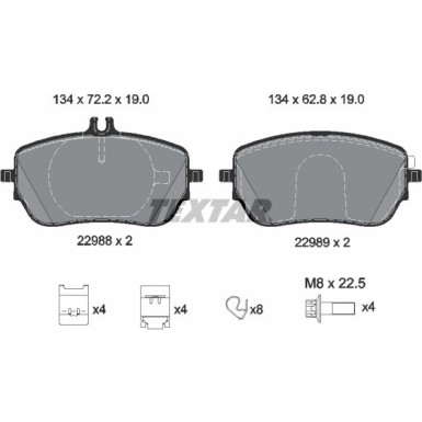 2298801 Bremsbelagsatz, Scheibenbremse