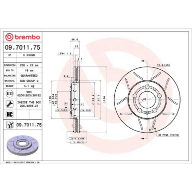 Brembo Bremsscheibe XTRA LINE - Max 09.7011.75