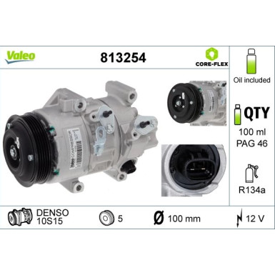 813254 Kompressor, Klimaanlage VALEO CORE-FLEX
