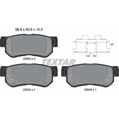 Textar Bremsbelagsatz, Scheibenbremse Q+ 2354301