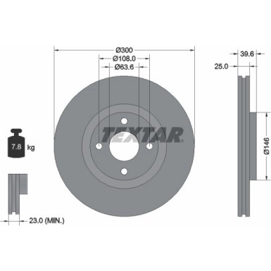 Textar | Bremsscheibe | 92315503