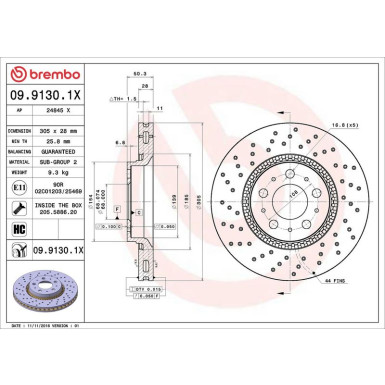 09.9130.1X Bremsscheibe XTRA LINE - Xtra