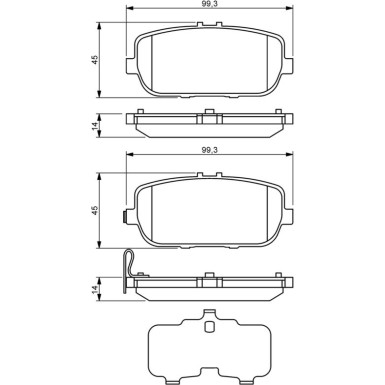 BOSCH Bremsbelagsatz, Scheibenbremse 0 986 494 190