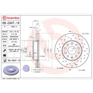Brembo | Bremsscheibe | 09.C547.1X