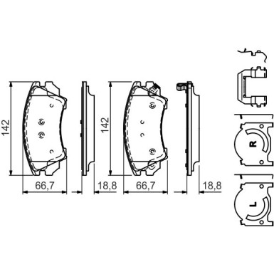 0 986 494 609 Bremsbelagsatz, Scheibenbremse