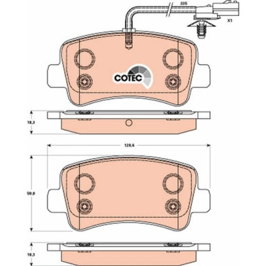 GDB1903 Bremsbelagsatz, Scheibenbremse COTEC