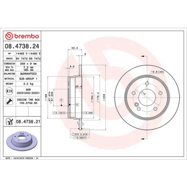 Brembo | Bremsscheibe | 08.4738.21