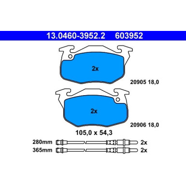 13.0460-3952.2 Bremsbelagsatz, Scheibenbremse
