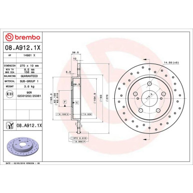 Brembo 2 x BREMBO Bremsscheibe XTRA LINE - Xtra 08.A912.1X