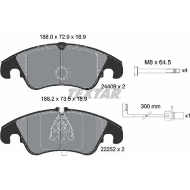 2440903 Bremsbelagsatz, Scheibenbremse