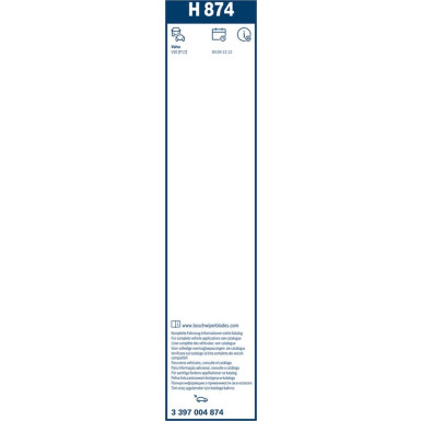 BOSCH H 874 Scheibenwischer Rear 3 397 004 874