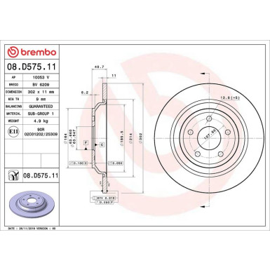 08.D575.11 Bremsscheibe PRIME LINE - UV Coated 08.D575.11 Bremsscheibe PRIME LINE - UV Coated