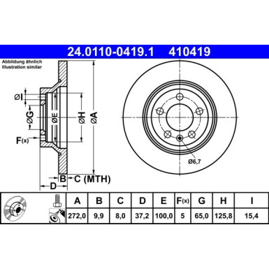 ATE | Bremsensatz, Scheibenbremse | 24.0110-0419.1, 13.0460-2790.2