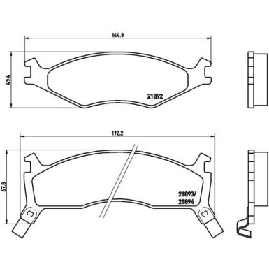 Brembo | Bremsbelagsatz, Scheibenbremse | P 30 006