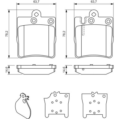BOSCH Bremsbelagsatz, Scheibenbremse 0 986 494 022
