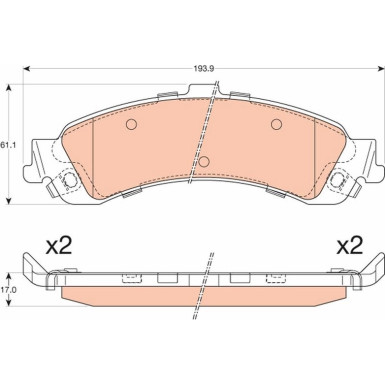 GDB4454 Bremsbelagsatz, Scheibenbremse