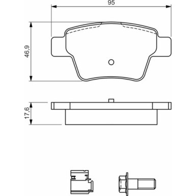 BOSCH Bremsbelagsatz, Scheibenbremse 0 986 494 605