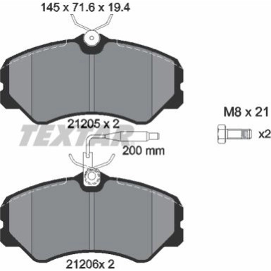 2120501 Bremsbelagsatz, Scheibenbremse