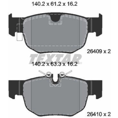Textar Bremsbelagsatz, Scheibenbremse Q+ 2640901