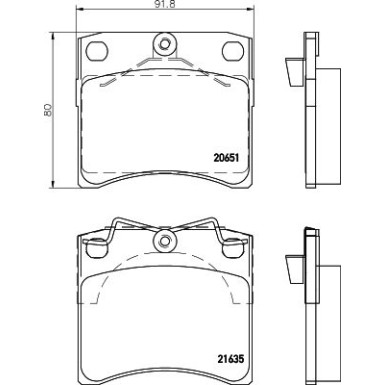 Hella | Bremsbelagsatz, Scheibenbremse | 8DB 355 018-381