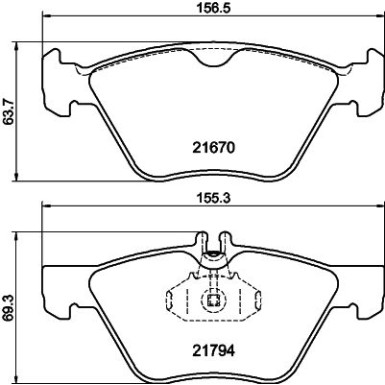 Hella | Bremsbelagsatz, Scheibenbremse | 8DB 355 007-861