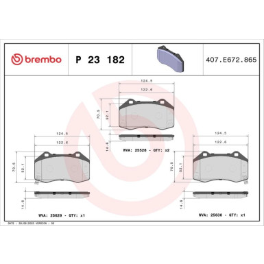 Brembo Bremsbelagsatz, Scheibenbremse PRIME LINE P 23 182