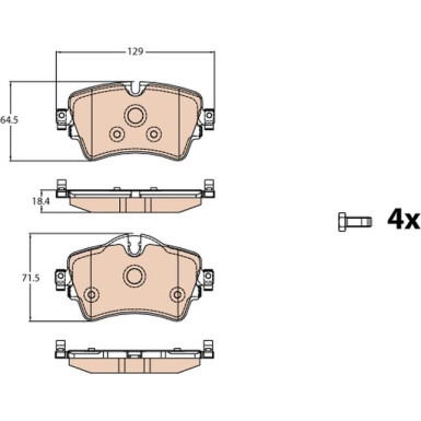 GDB2087 Bremsbelagsatz, Scheibenbremse