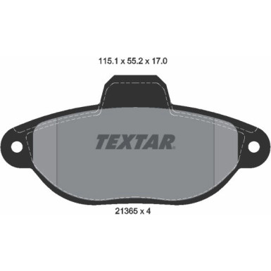 Textar | Bremsbelagsatz, Scheibenbremse | 2136502