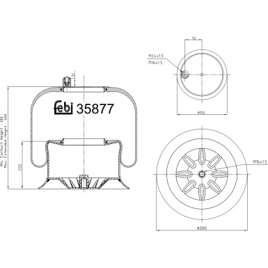 FEBI BILSTEIN 35877 Federbalg, Luftfederung FEBI BILSTEIN 35877 Federbalg, Luftfederung