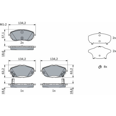 0 986 494 676 Bremsbelagsatz, Scheibenbremse