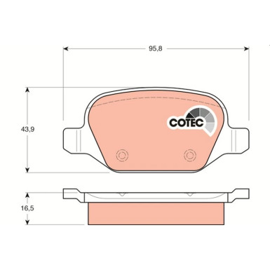 GDB1396 Bremsbelagsatz, Scheibenbremse COTEC