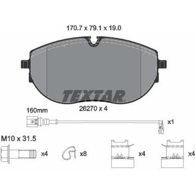 2627001 Bremsbelagsatz, Scheibenbremse Q+