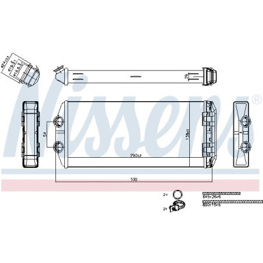 Nissens | Wärmetauscher, Innenraumheizung | 71164 Nissens | Wärmetauscher, Innenraumheizung | 71164