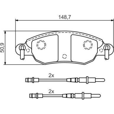 0 986 424 598 Bremsbelagsatz, Scheibenbremse