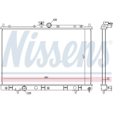 Nissens | Kühler, Motorkühlung | 628972