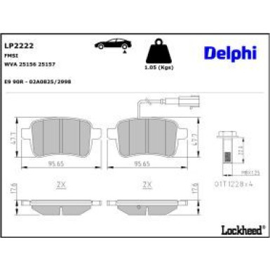 Delphi Bremsbelagsatz, Scheibenbremse LP2222
