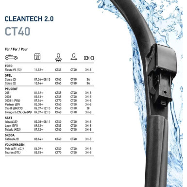 Hella Wischblatt Scheibenwischer CLEANTECH 9XW 358 053-161