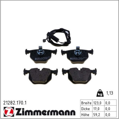 Zimmermann Bremsbelagsatz, Scheibenbremse 21282.170.1