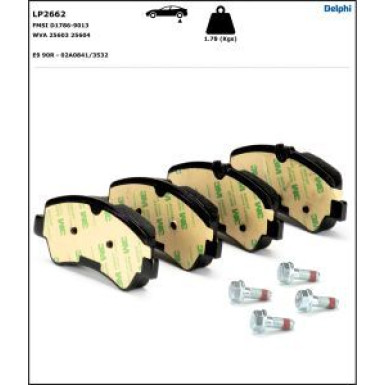Delphi Bremsbelagsatz, Scheibenbremse LP2662