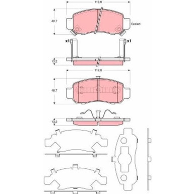 GDB3376 Bremsbelagsatz, Scheibenbremse