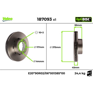 Valeo | Bremsscheibe | 187093