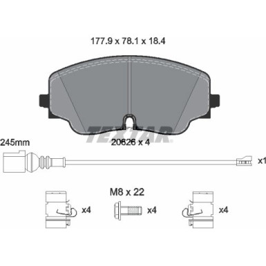 2062601 Bremsbelagsatz, Scheibenbremse