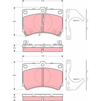 GDB3252 Bremsbelagsatz, Scheibenbremse