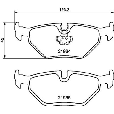 Hella | Bremsbelagsatz, Scheibenbremse | 8DB 355 008-761