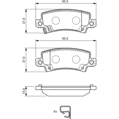 BOSCH Bremsbelagsatz, Scheibenbremse 0 986 424 790