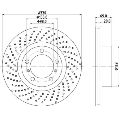 8DD 355 125-021 Bremsscheibe PRO High Carbon