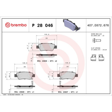 Brembo Bremsbelagsatz, Scheibenbremse PRIME LINE P 28 046