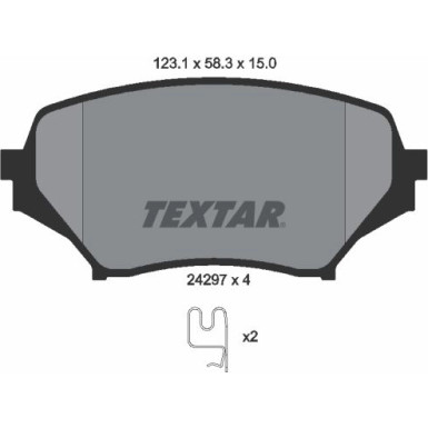 Textar | Bremsbelagsatz, Scheibenbremse | 2429701